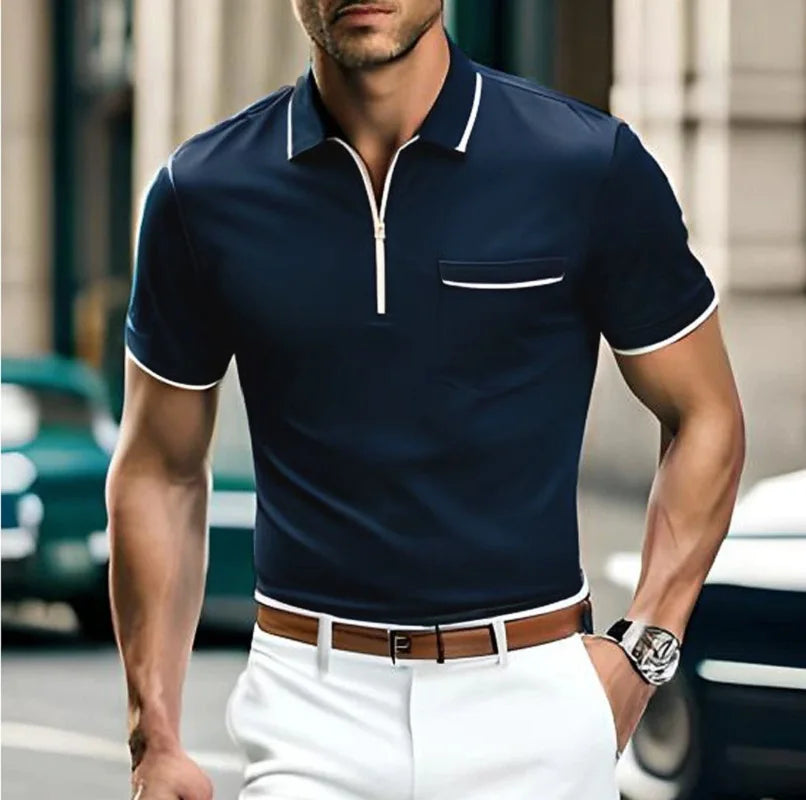 Albrecht - Poloshirt til mænd med lynlås