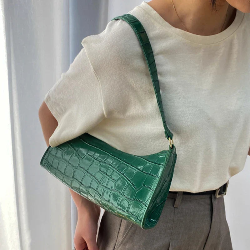Sophi Retro Alligator Mønster Håndtaske