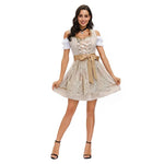 Zoey - dirndl kjole med blondedetaljer og sløjfebånd