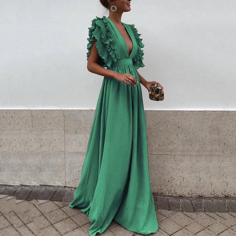 Kailey - Elegant kjole med rynkede ærmer