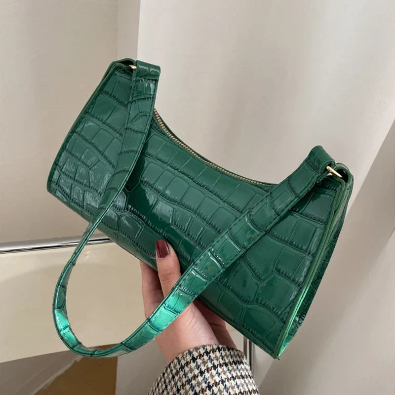 Sophi Retro Alligator Mønster Håndtaske