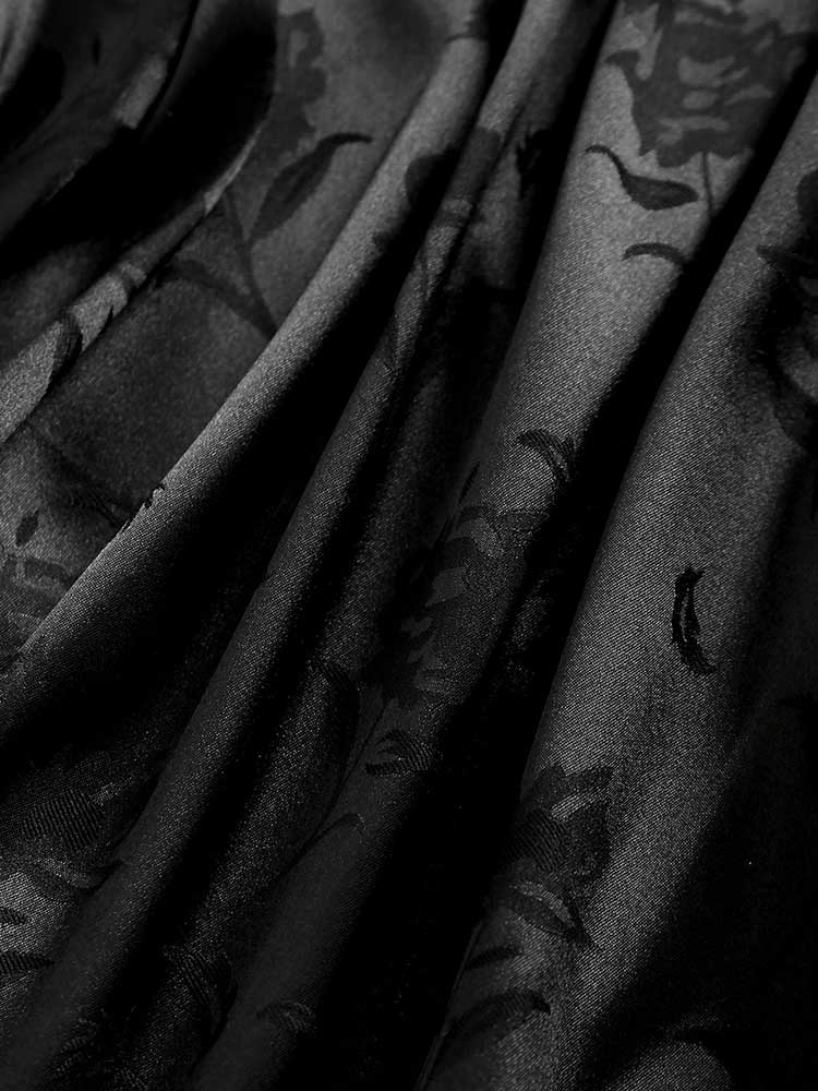 Devako Sort satinbluse