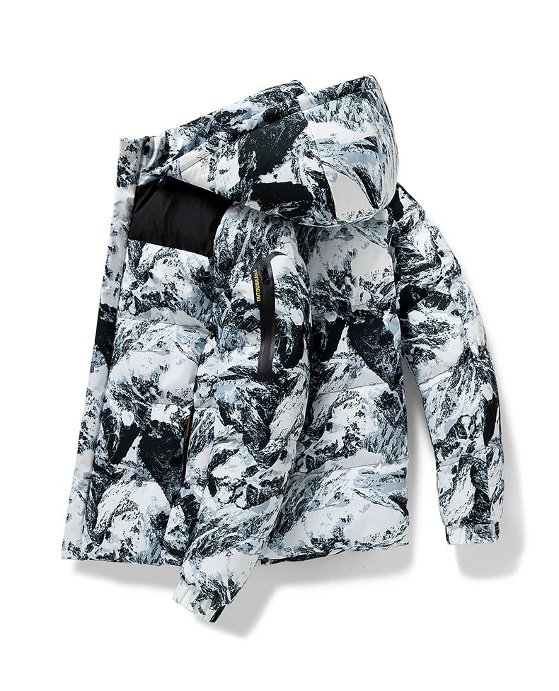 Pufferjakke i camouflage til mænd