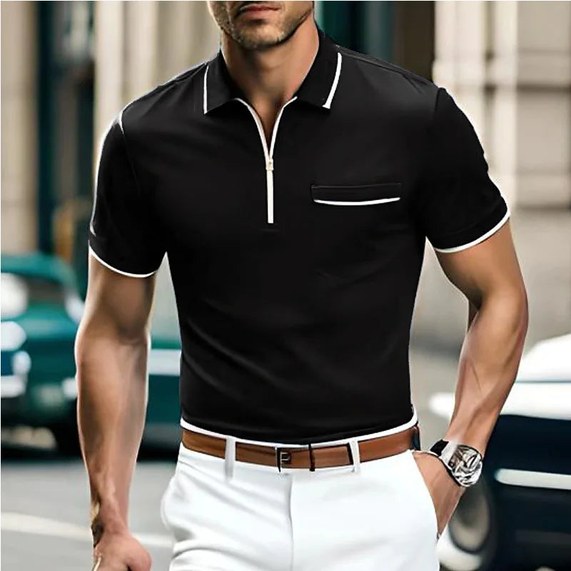 Albrecht - Poloshirt til mænd med lynlås
