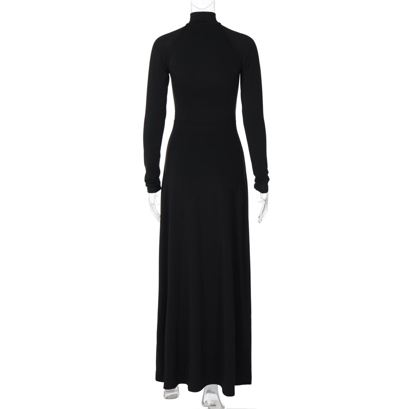 Mia - Off-the-shoulder maxikjole med tætsiddende ærmer