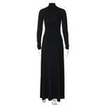 Mia - Off-the-shoulder maxikjole med tætsiddende ærmer