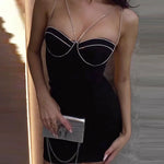 Valentina - Elegant bodycon kjole med rhinestone stropper