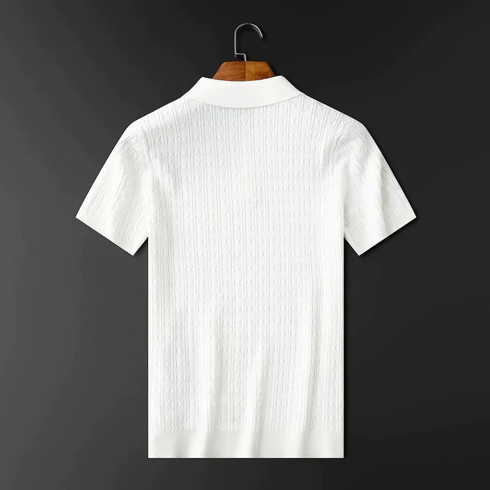 Vaffel Jacquard Strikket Skjorte - Sinus