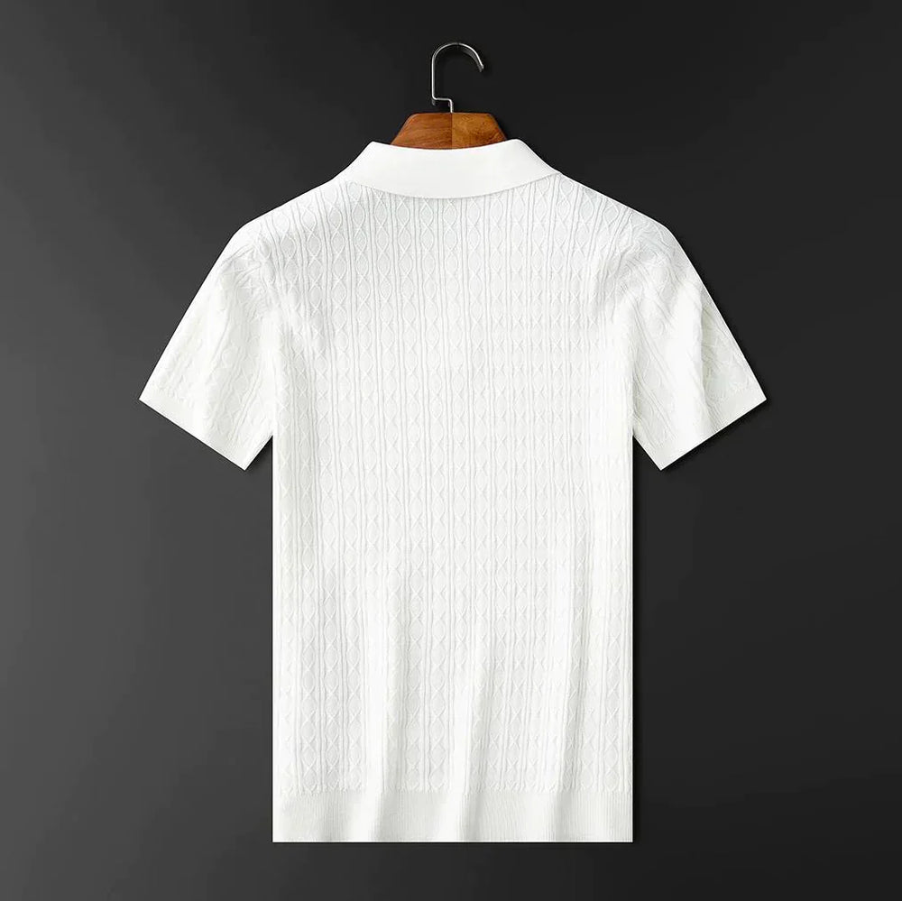 Vaffel Jacquard Strikket Skjorte - Sinus