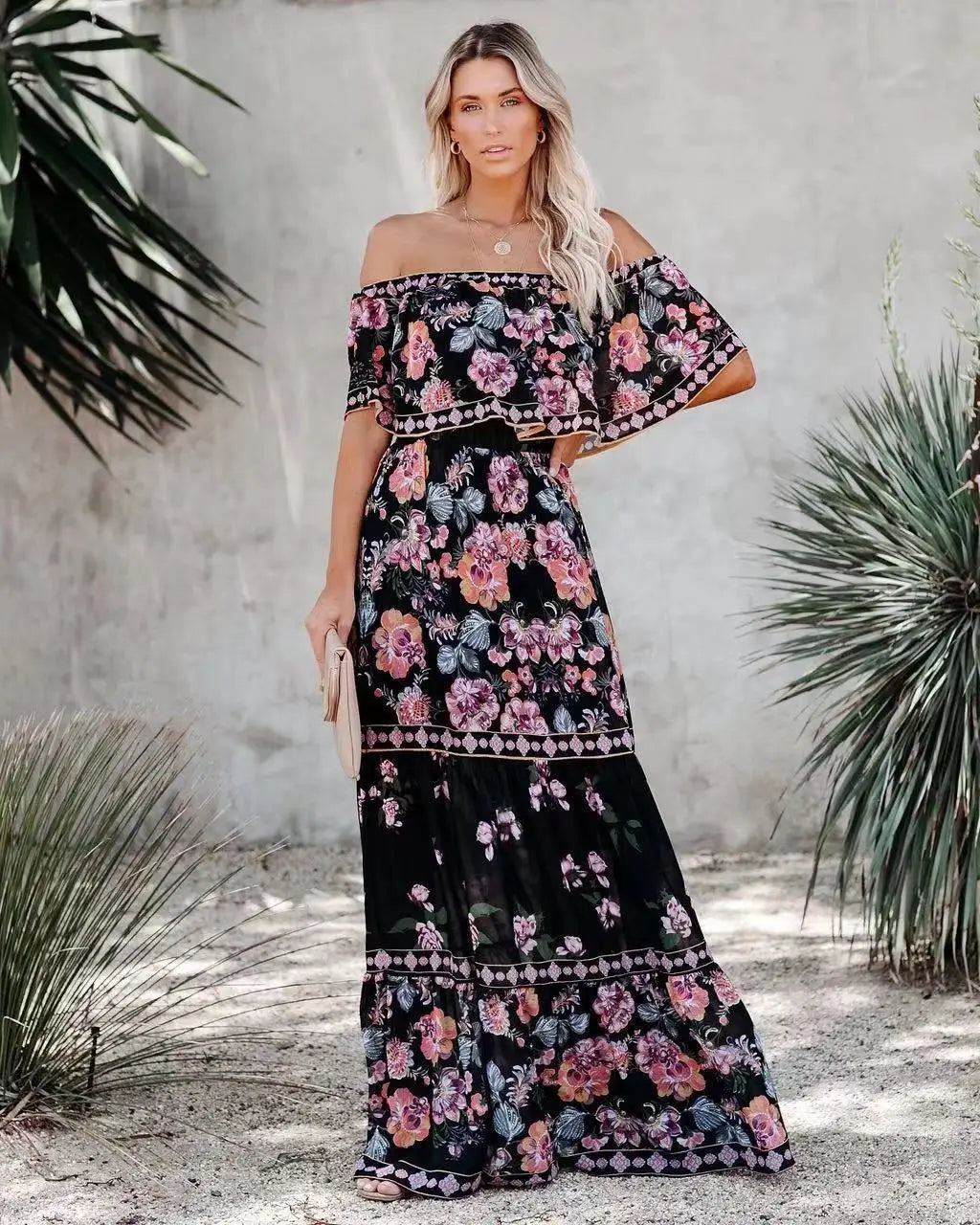 Kvinders Elegant Lang Bohemian Sommer Kjole