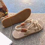 Serena - flettede rebsandaler med slip-on design