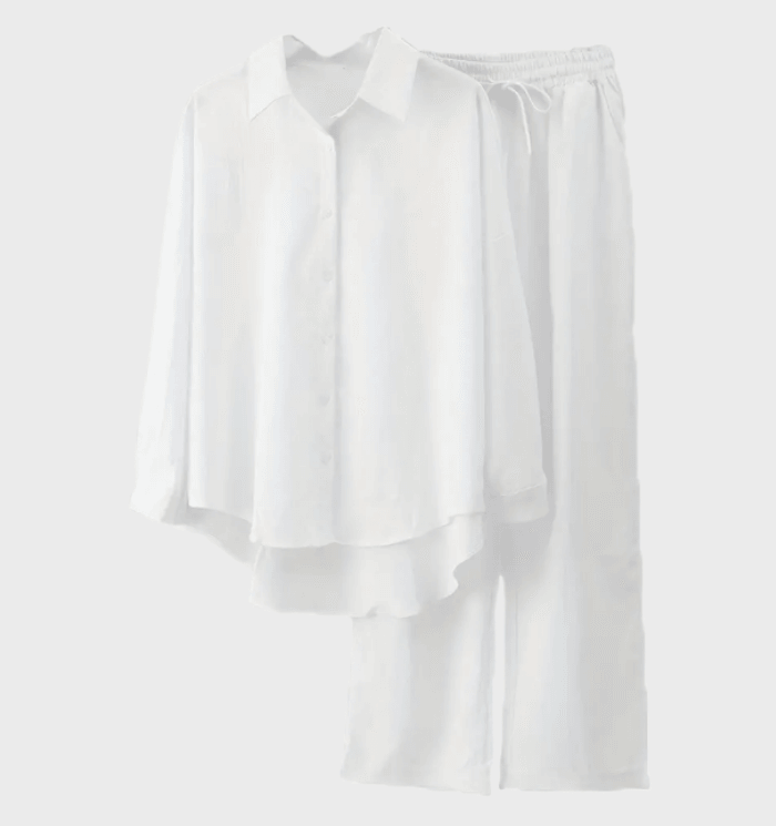 Bertilde - 2-delt sæt, bestående af en løs shirt og bukser med vidde