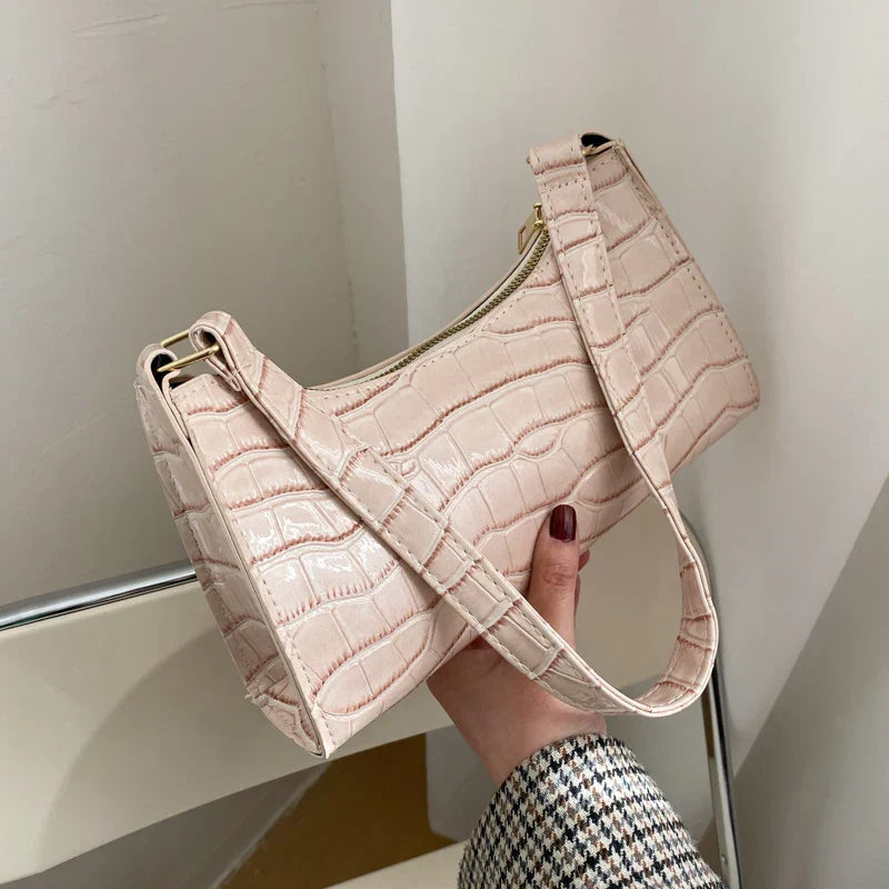 Sophi Retro Alligator Mønster Håndtaske