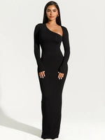 Asymmetrisk Lang Kjole | Elegant & Figursyet | Moderne Design