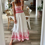 Seraphina - Bohemian maxikjole med broderet kant