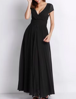 Claire Glamour | V-hals Lang Aftenkjole