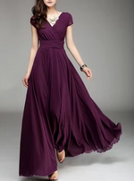 Claire Glamour | V-hals Lang Aftenkjole