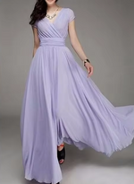 Claire Glamour | V-hals Lang Aftenkjole
