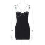 Valentina - Elegant bodycon kjole med rhinestone stropper