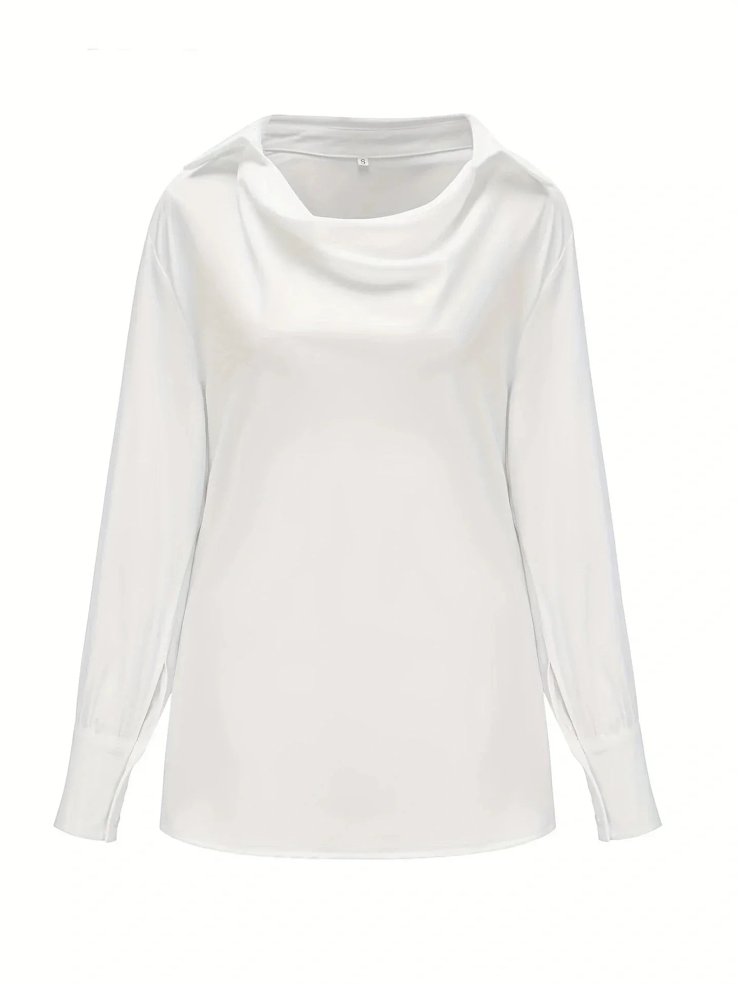 Elegant langærmet top med svingkrave