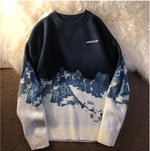 Sierra - Strikket sweater med monokromt landskabsdesign
