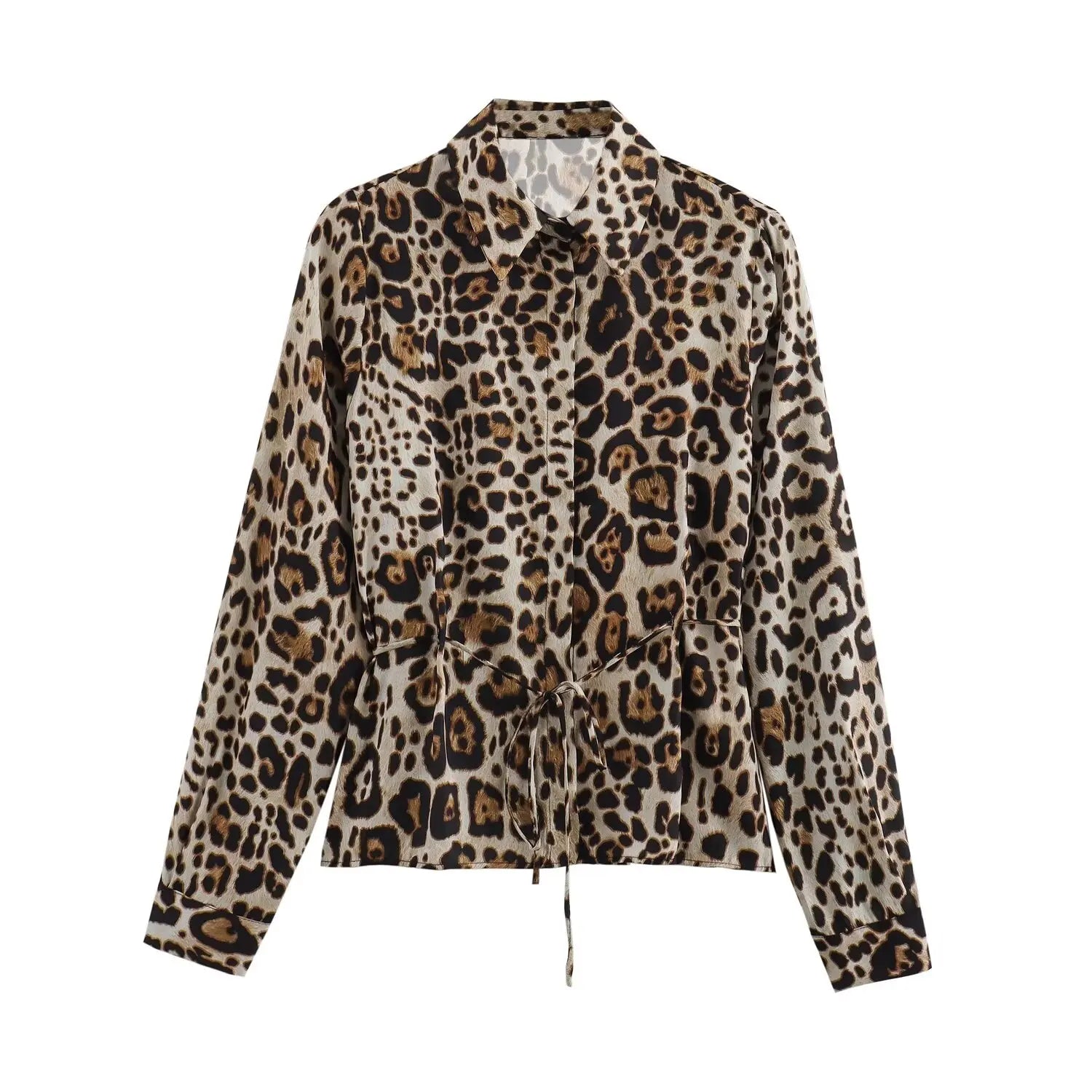 Afskåret top med leopardprint og bælte