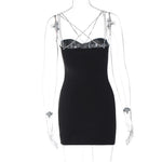 Valentina - Elegant bodycon kjole med rhinestone stropper