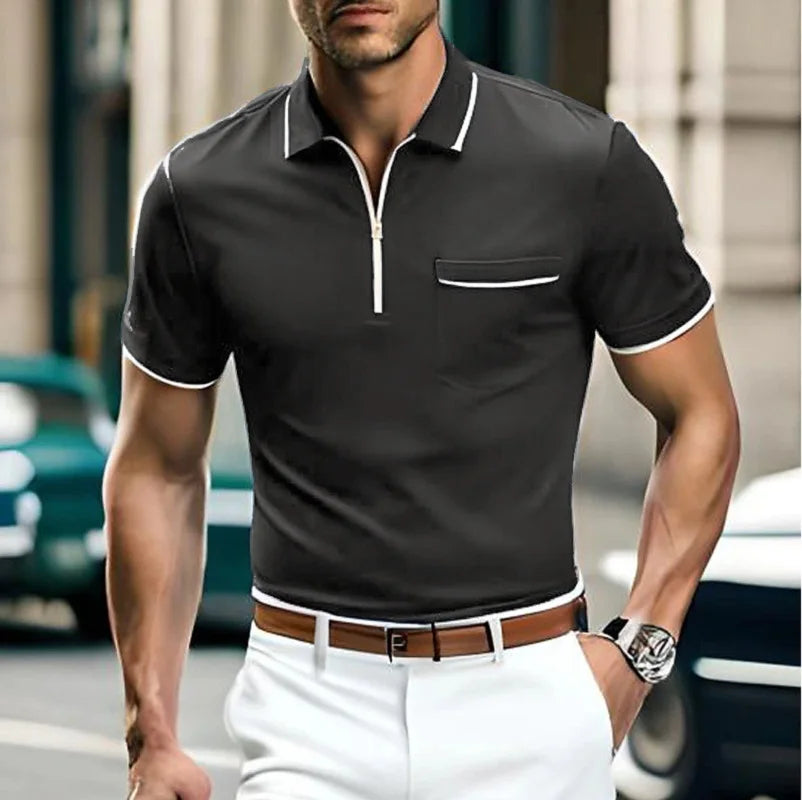 Albrecht - Poloshirt til mænd med lynlås