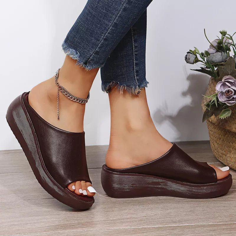 Bianca - Elegante Ledersandalen mit Plateau