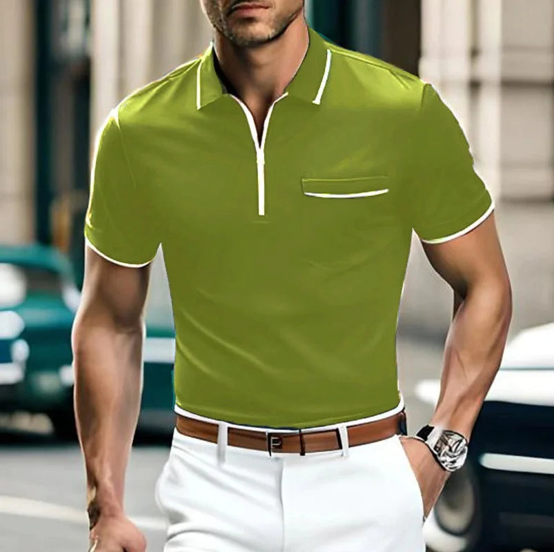Albrecht - Poloshirt til mænd med lynlås