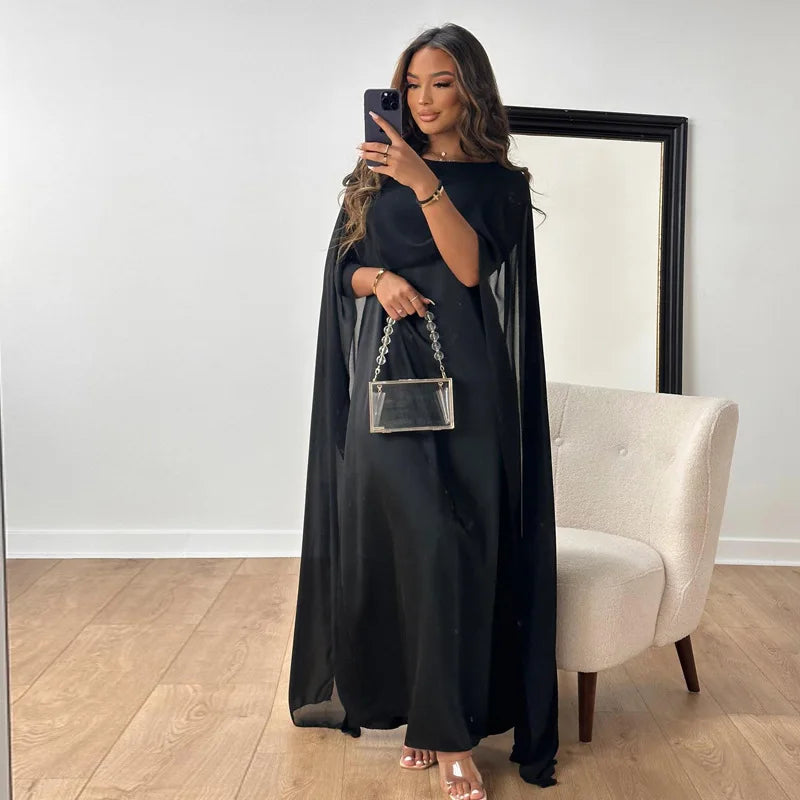 Jennifer - Elegant cape maxi kjole