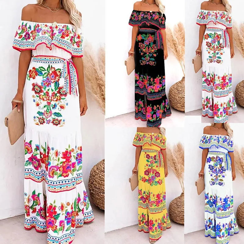 Kvinders Elegant Lang Bohemian Sommer Kjole