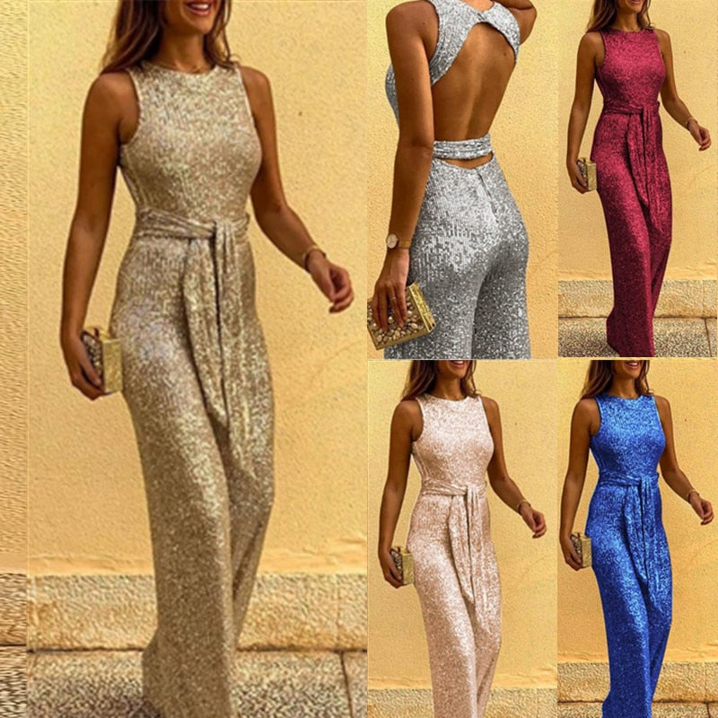 Skinnende jumpsuit til kvinder