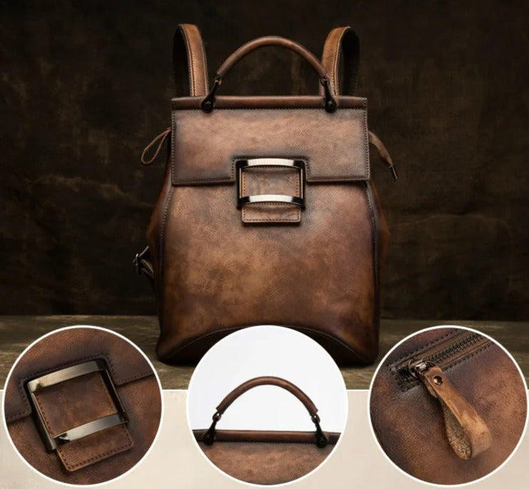 Loyola Leather Convertible Backpack & Shoulder Bag til kvinder - One Size