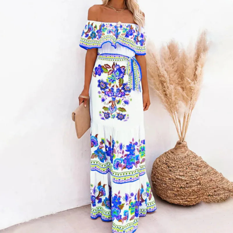 Kvinders Elegant Lang Bohemian Sommer Kjole
