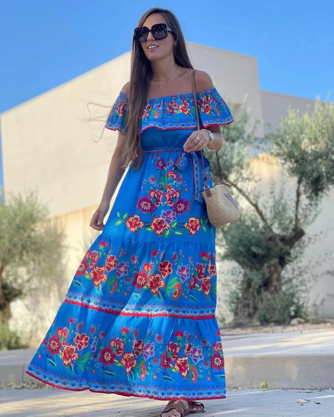 Kvinders Elegant Lang Bohemian Sommer Kjole