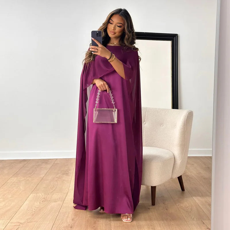 Jennifer - Elegant cape maxi kjole