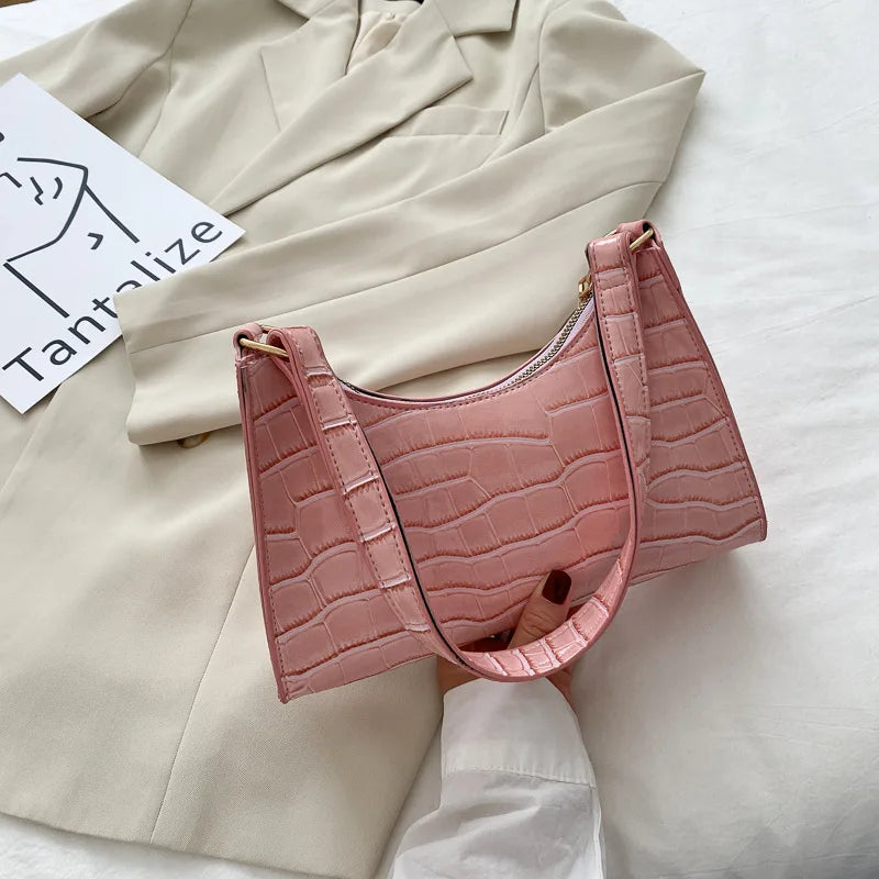 Sophi Retro Alligator Mønster Håndtaske