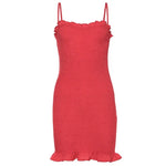 Celeste - Chic bodycon minikjole med flæser