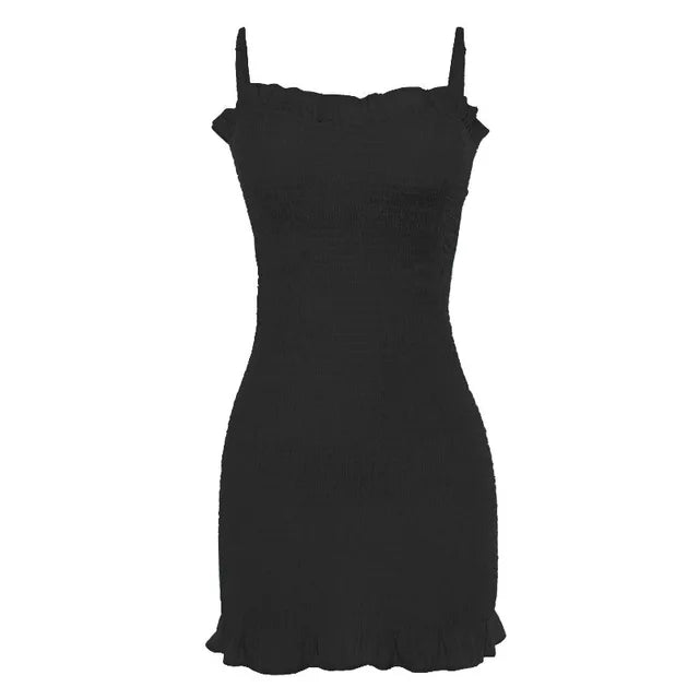 Celeste - Chic bodycon minikjole med flæser