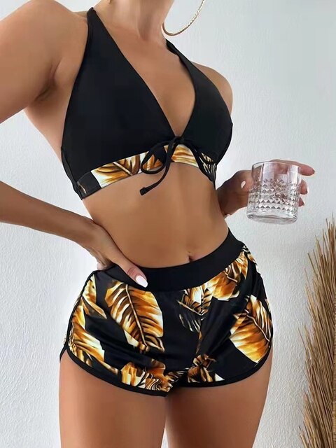 FRANCES -  Bikini med bladprint