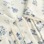 Dahlia - vintage blomstret bluse med blondekant
