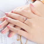 Eloise - Wellendesign Pink Turmalin Ring mit Diamantakzenten
