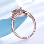 Eloise - Wellendesign Pink Turmalin Ring mit Diamantakzenten