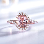 Eloise - Wellendesign Pink Turmalin Ring mit Diamantakzenten