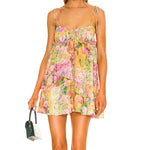 Felicity - Flowy akvarel cami-kjole med blomstertryk