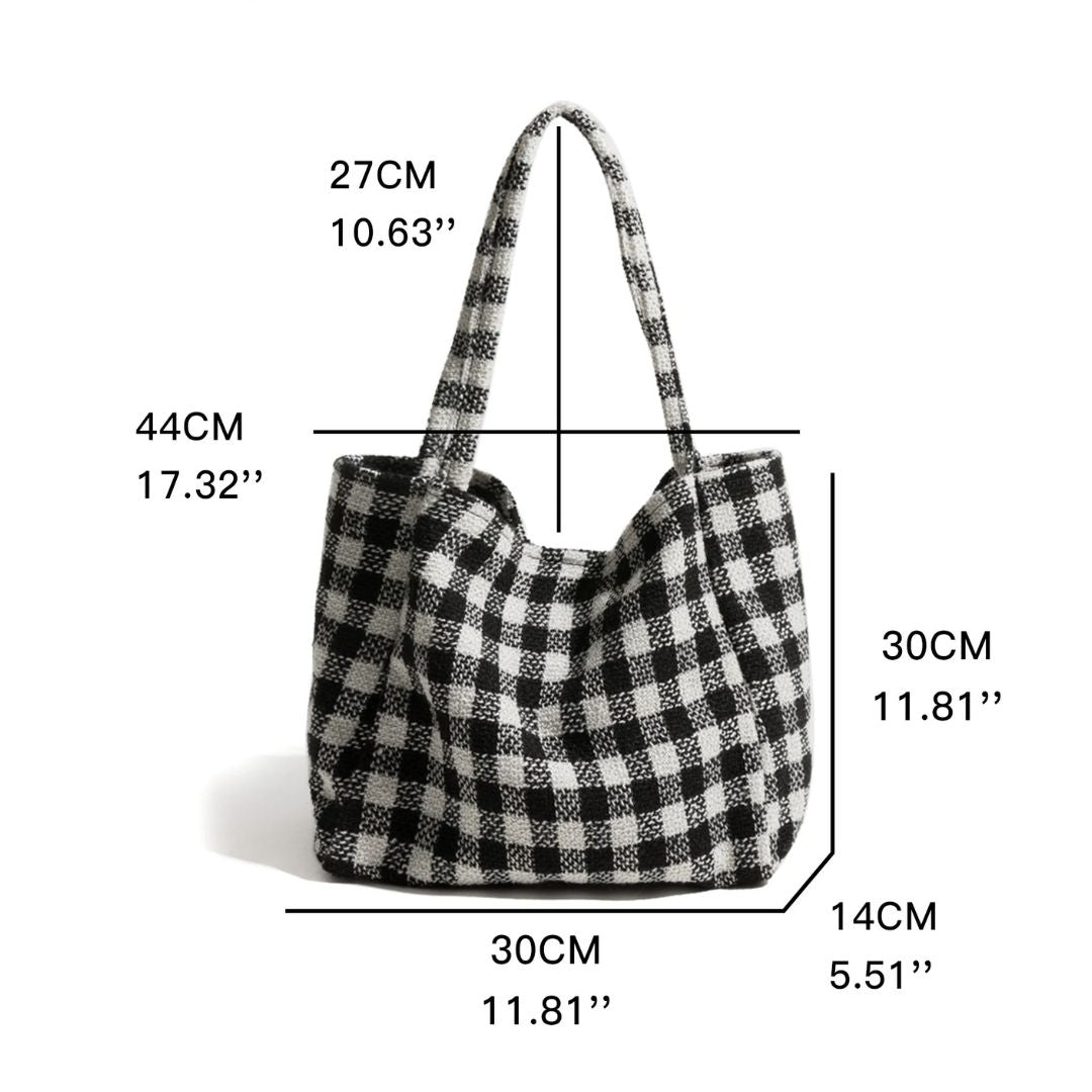 Olivia Checkered Tote Bag