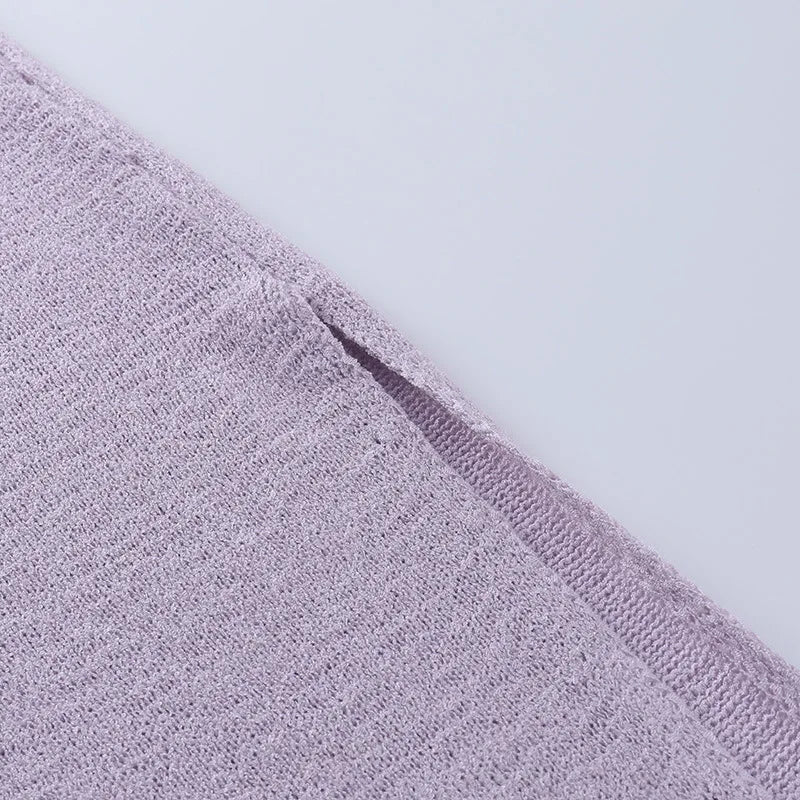 Bianca - Ribstrikket Bodycon Midi-kjole med firkantet halsudskæring