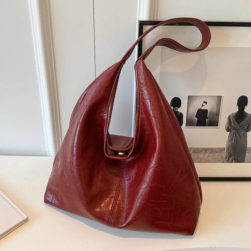 Kath Vintage PU-skuldertaske i læder