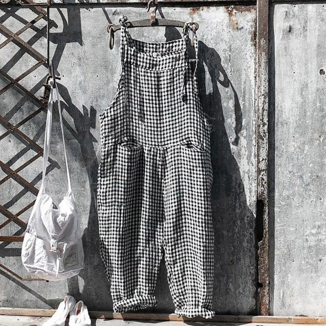 HARPER - Stribet baggy jumpsuit i vintagelook